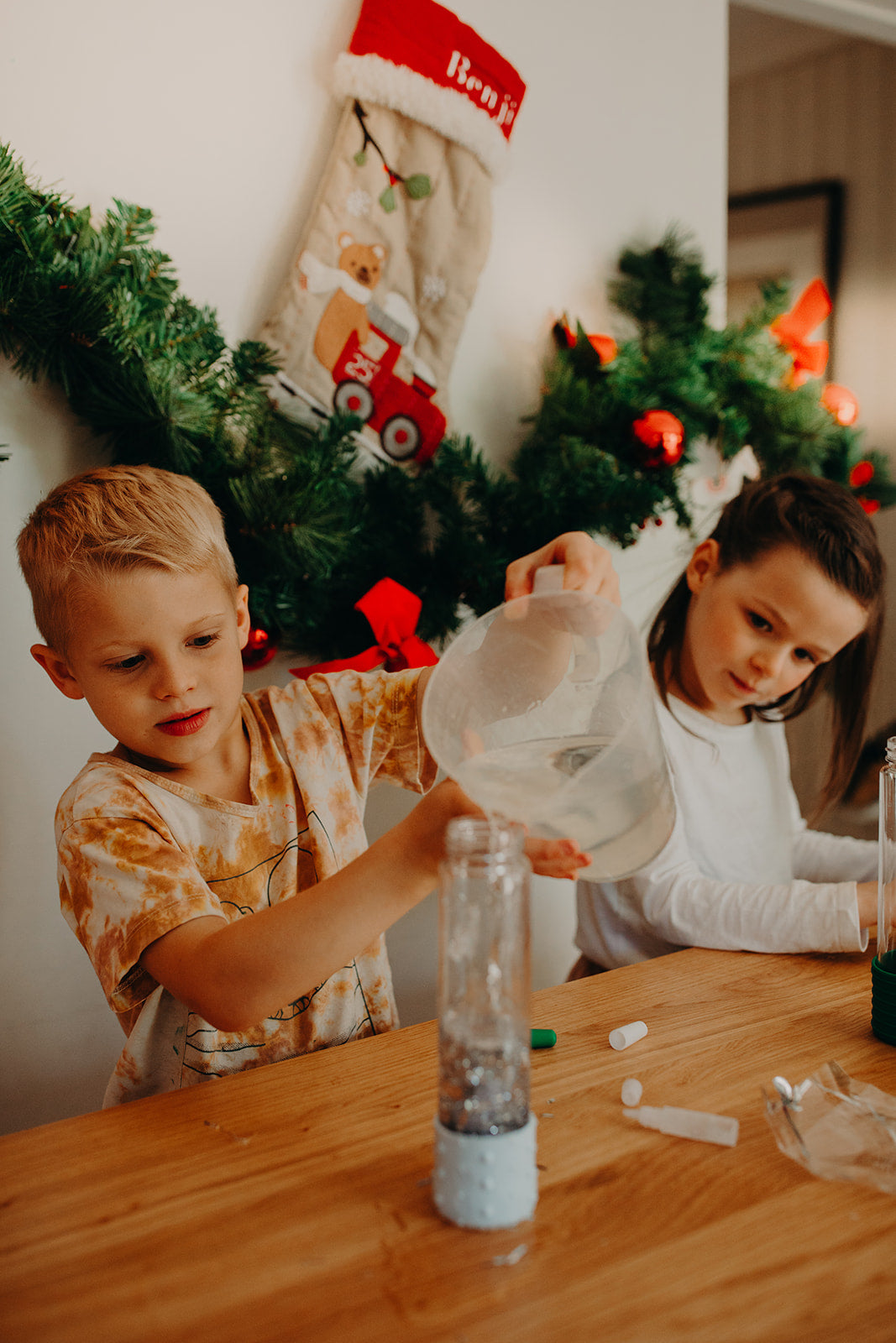 DIY rustgevende fles - sneeuw
