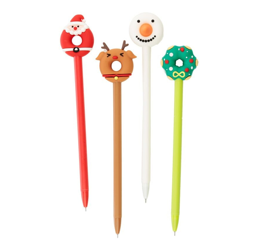 Fijnschrijver pen zwart - Kerstmis - donut