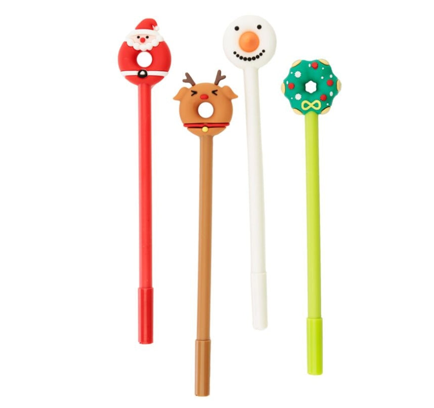 Fijnschrijver pen zwart - Kerstmis - donut