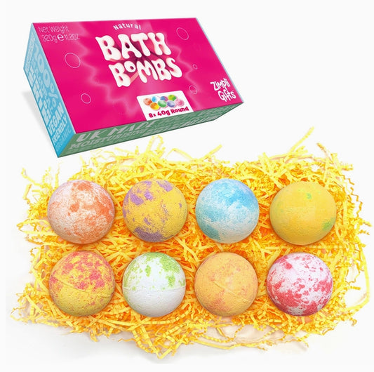 Handgemaakte veganistische badbruisballen (set van 8)