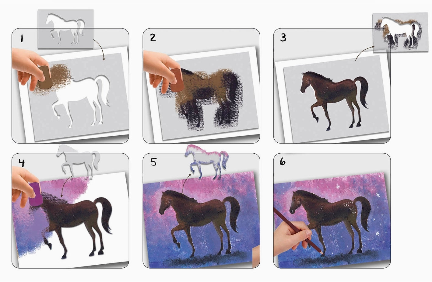 Artistieke stencils - Paarden