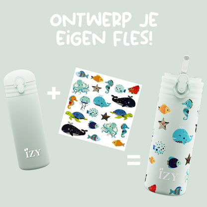 Thermosfles Kids - groen zee leven - 350 ml