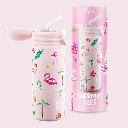 Thermosfles Kids - roze flamingo - 350 ml