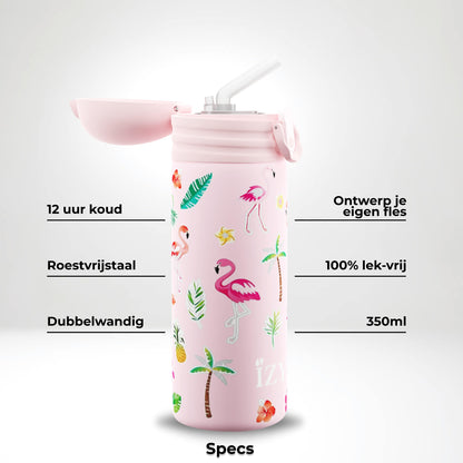 Thermosfles Kids - roze flamingo - 350 ml