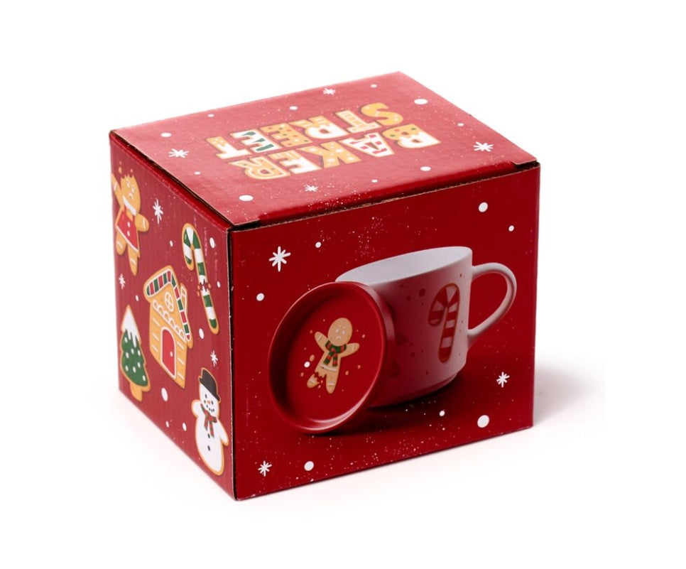 Porselein Mok & Onderzetter - Kerstmis -  Baker street