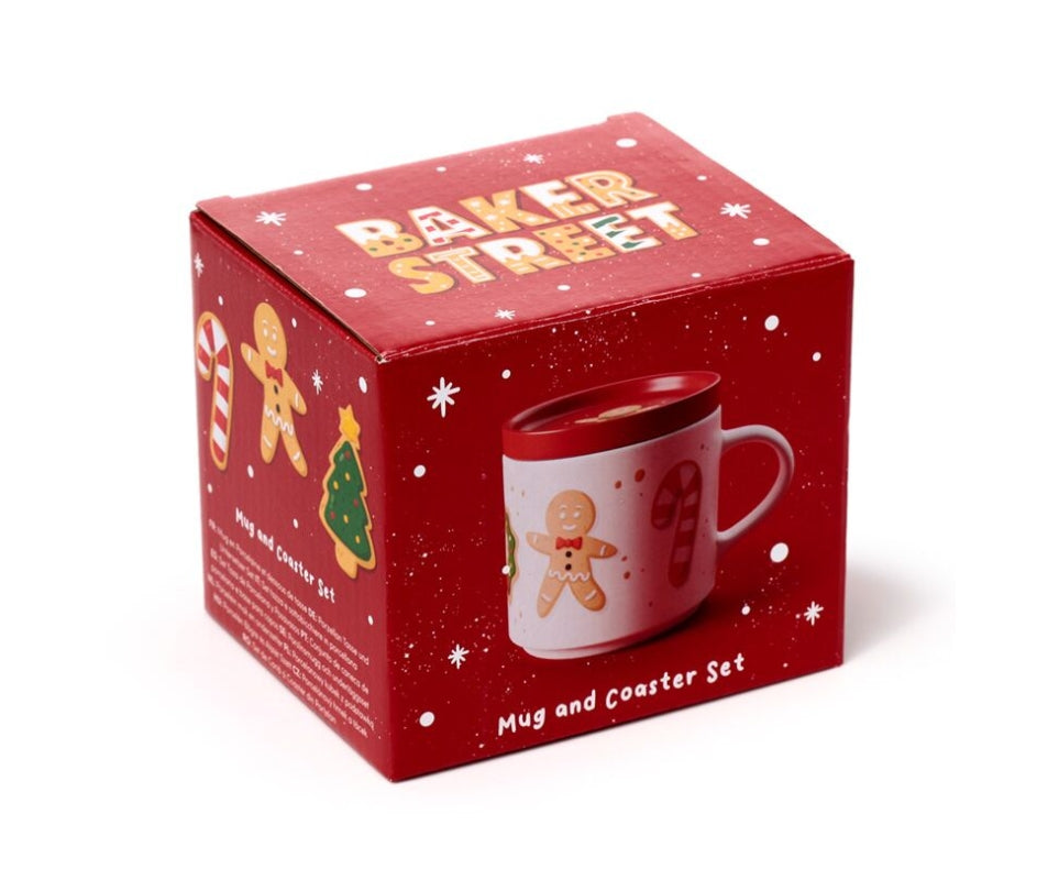 Porselein Mok & Onderzetter - Kerstmis -  Baker street