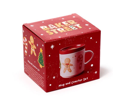 Porselein Mok & Onderzetter - Kerstmis -  Baker street