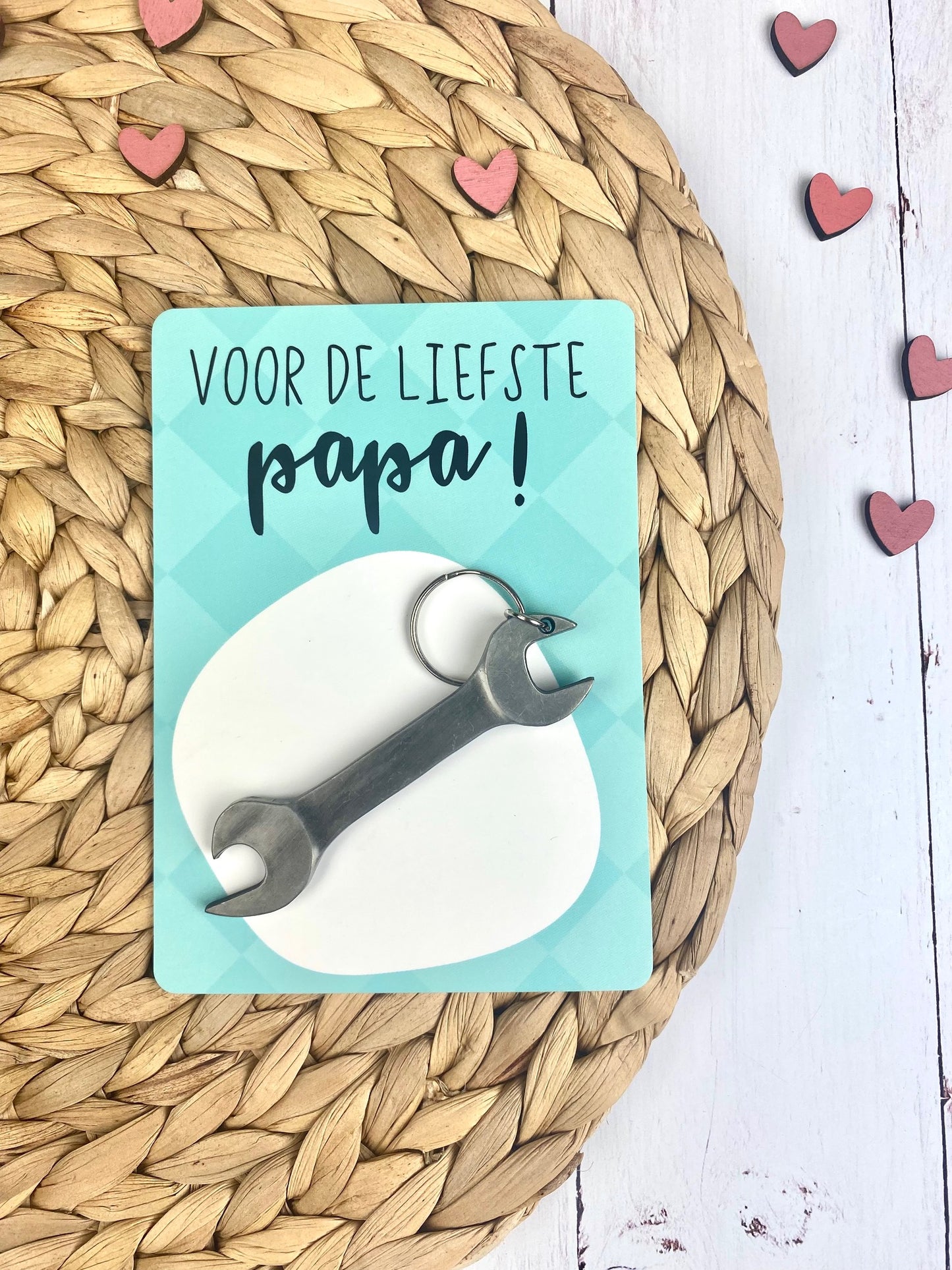 Kaartje met sleutelhanger "Voor de liefste papa"