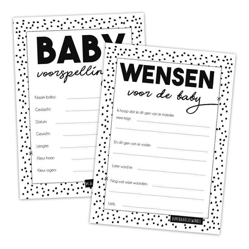 Babyshower "Voorspellings-/wenskaarten"