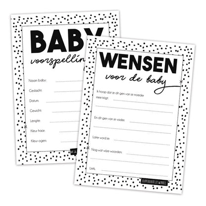 Babyshower "Voorspellings-/wenskaarten"