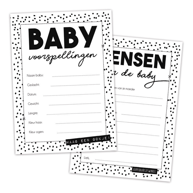 Babyshower "Voorspellings-/wenskaarten"