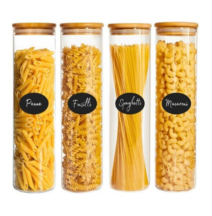 Tweedekans: Decoratieve voorraad potten set met bamboe deksels